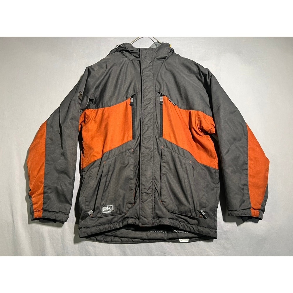Ripzone Technical Outerwear Hooded Ski Snowboard Jacket Gray Orange Mens Large